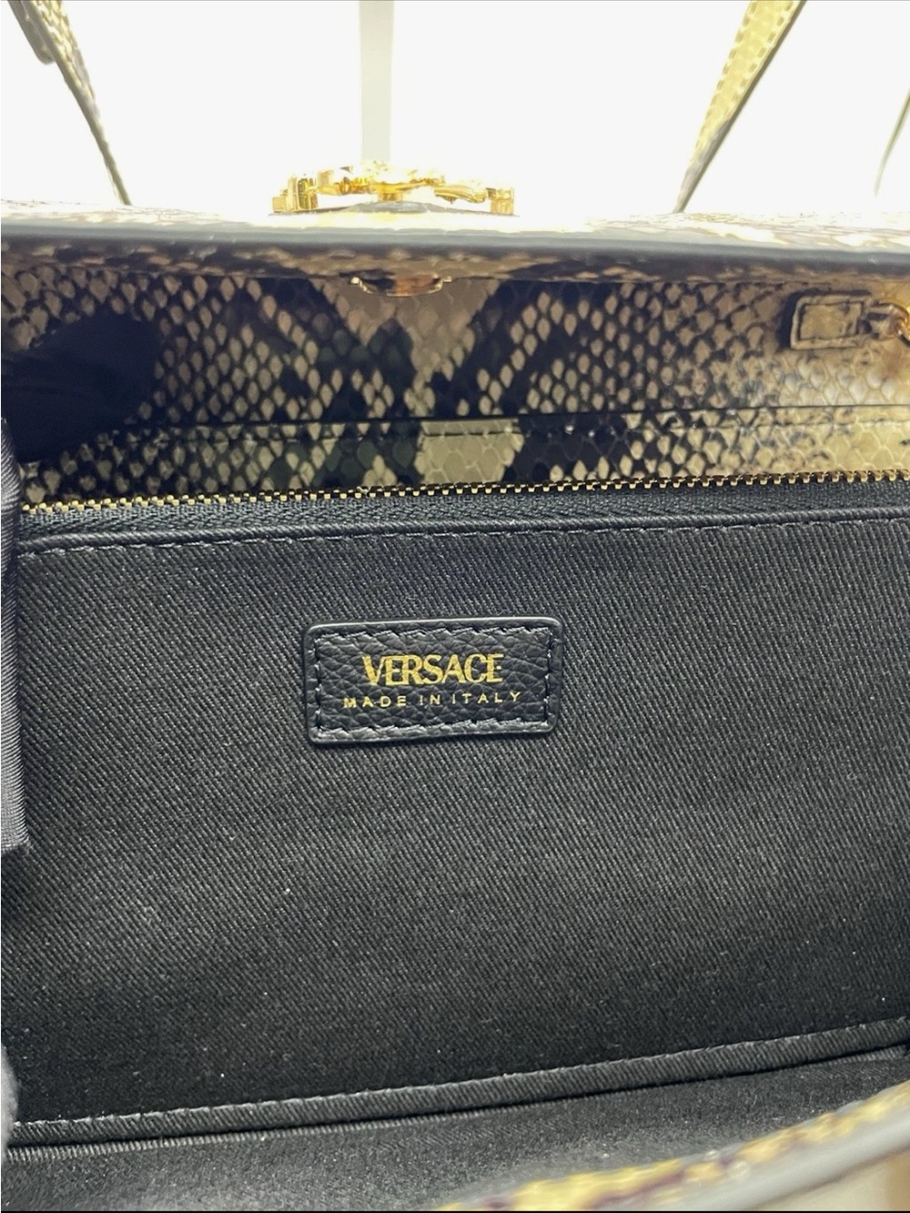 Versace Snakeskin Clutch - Black and Cream Authentic $1300 Retail Brand new Tags - Picture 9 of 13